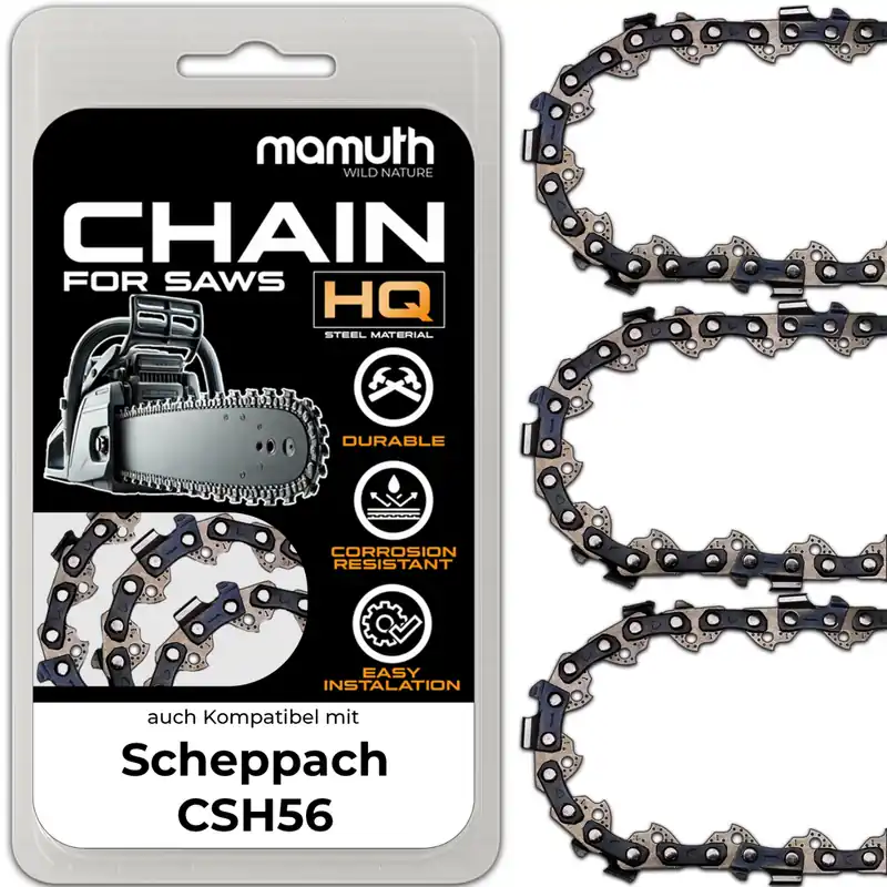 3x Sägekette Kettensäge 50cm 1,5mm 0,325" 76TG für Scheppach CSH56 Highlight